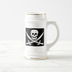SKULL N CROSSBONES PIRATE BIER STEIN BIERGLAS