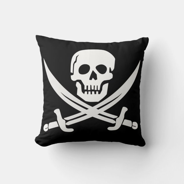 SKULL N CROSSBONES PIRATE PILLOW KISSEN (Vorderseite)