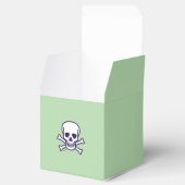 Skull-n-Knochen-Green-Quadrats-Gefälligkeitsboxen Geschenkschachtel (Geöffnet)