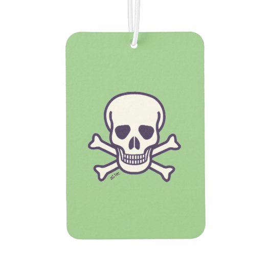 Skull n Knochen, grüne Auto-Lufterfrischer Autolufterfrischer (Rückseite)