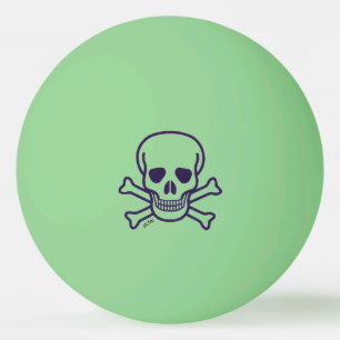 Skull n Knochen grünes Licht 1 Stern Tischtennisb Tischtennisball