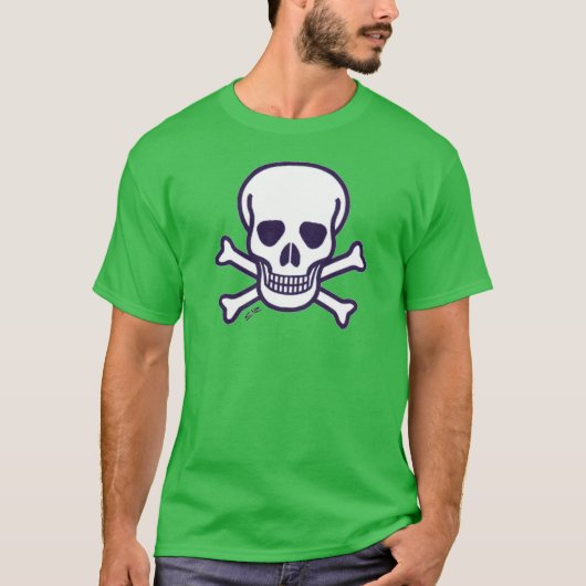 Skull n Knochen Männer grüner T - Shirt (Vorderseite)
