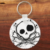 Skull N Knochen mit Hintergrund Schlüsselanhänger (Vorderseite)