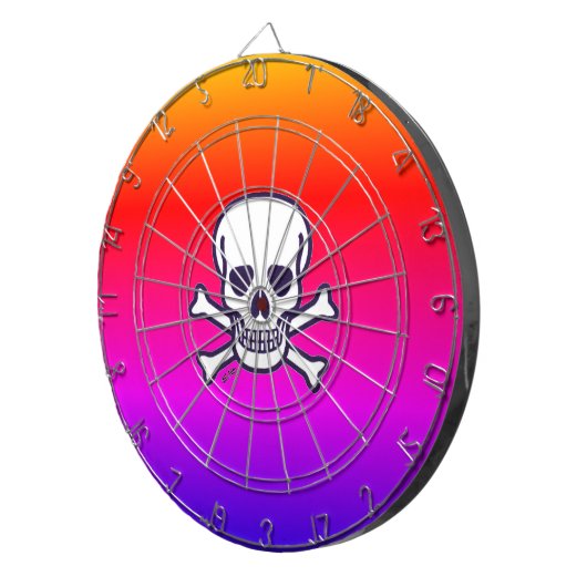 Skull n Knochen Neondartboard Dartscheibe (Vorderseite rechts)