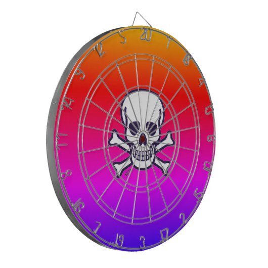 Skull n Knochen Neondartboard Dartscheibe (Vorderseite Links)