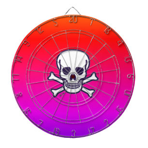 Skull n Knochen Neondartboard Dartscheibe