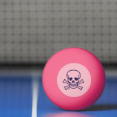 Skull n Knochen Pink auf rosa 1 Sterne Tischtennis Tischtennisball (Netto)