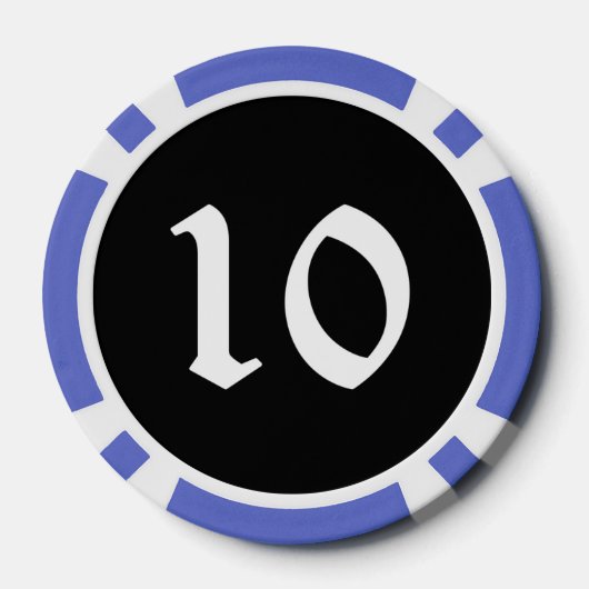 Skull n Knochen schwarz blau 10 gestreifter Poker  Pokerchips (Rückseite)