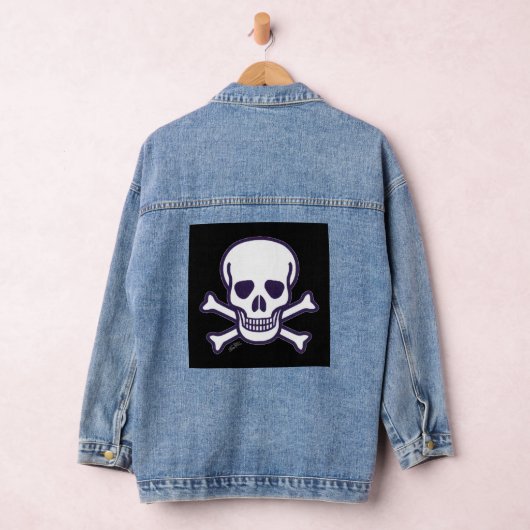 Skull n Knochen Schwarze Frauen Denim Jacke (Hangar)