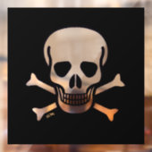 Skull n Knochen schwarze sq Fensterklemme Vorderst Fensteraufkleber (Blatt 2)