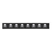 Skull n Knochen schwarzer Bandspool Ripsband (Vorderseite)