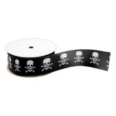 Skull n Knochen schwarzer Bandspool Ripsband (Spule)