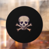 Skull n Knochen schwarzer runder Fensterheber Rück Fensteraufkleber (Blatt 2)