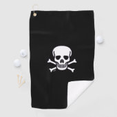 Skull n Knochen Schwarzes Golf Handtuch (Insitu)