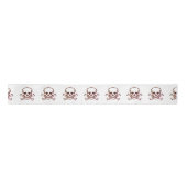 Skull n Knochen Sepia Bandspool Satinband (Vorderseite)
