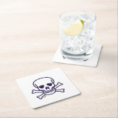 Skull n Knochen Weißpapier trinken Bänder Rechteckiger Pappuntersetzer (Vor Ort)