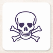 Skull n Knochen Weißpapier trinken Bänder Rechteckiger Pappuntersetzer (Vorderseite)