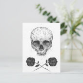 Skull-N-Rose Postkarte (Stehend Vorderseite)