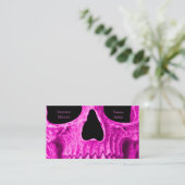 Skull Nah Up Gothic Neon Pink Black Tattoo Shop Visitenkarte (Stehend Vorderseite)