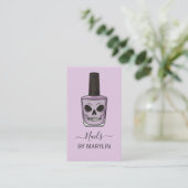 Skull Nail Polnische Flasche Gothic Nail Techniker Visitenkarte (Stehend Vorderseite)