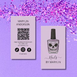 Skull Nail Polnische Flasche Gothic Nail Techniker Visitenkarte