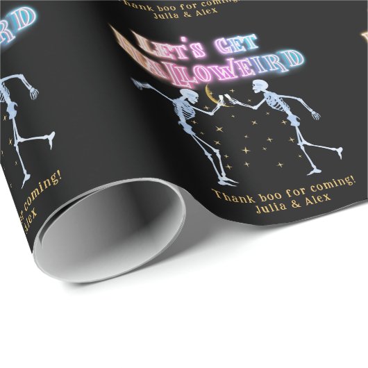 Skull Neon Halloween Halloween Halloween Tanzskele Geschenkpapier (Rolleneckpunkt)