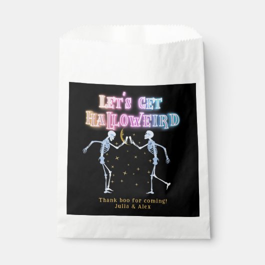 Skull Neon Halloween Halloween Halloween Tanzskele Geschenktütchen (Vorderseite)