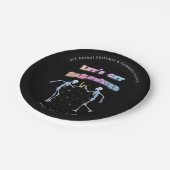 Skull Neon Halloween Halloween Halloween Tanzskele Pappteller (Schrägansicht)