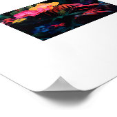 Skull Neon Jungle | Orchid-Blume Poster (Ecke)