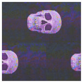 Skull Neon Lila Blue Gothic Day of the Dead Stoff (Nahaufnahme)