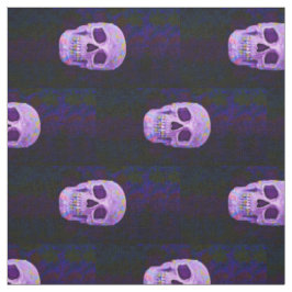 Skull Neon Lila Blue Gothic Day of the Dead Stoff
