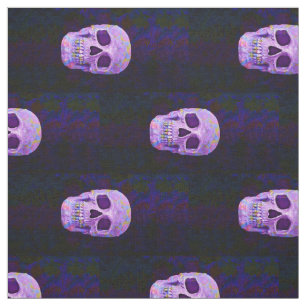 Skull Neon Lila Blue Gothic Day of the Dead Stoff