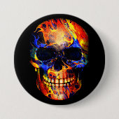 SKULL NEON PAINT ABSTRAKT BUTTON (Vorderseite)