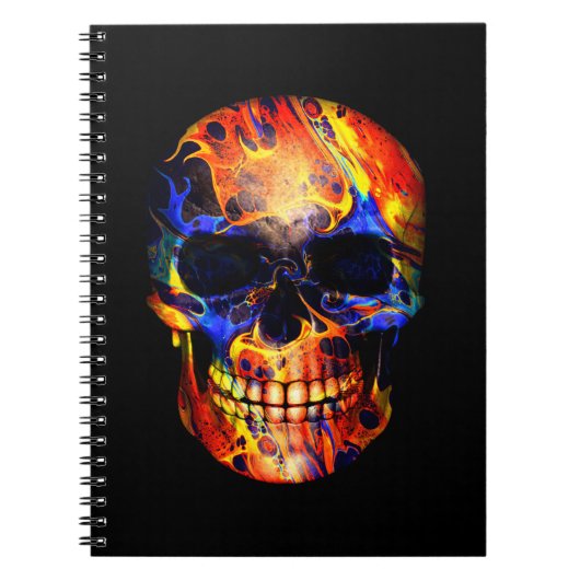 SKULL NEON PAINT ABSTRAKT NOTIZBLOCK (Vorderseite)