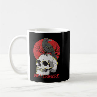 Skull Nevermore Gothic Crow Raven Skull Head Emo P Kaffeetasse