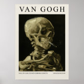 Skull Of A Skeleton With Burning Cigarette Blossom Poster (Vorne)