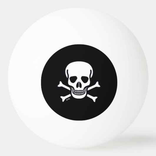 Skull on Bones Black 1 Stern Tischtennisball (Vorderseite)