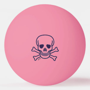 Skull on Bones orange Glühen 1 Stern Tischtennisb Tischtennisball