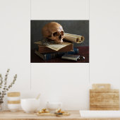 Skull on Books Poster (Küche)