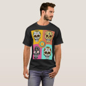 Skull On, mexikanische Coole Skulpturen  T-Shirt (Vorne ganz)