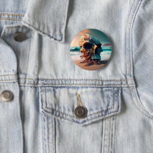 Skull on the Beach Button