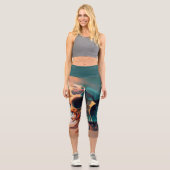 Skull on the beach capri leggings (Vorderseite)