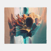 Skull on the Beach Fleecedecke (Vorderseite (Horizontal))