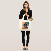 Skull on the Beach Jumbo Stoffbeutel (Vorderseite (Model))