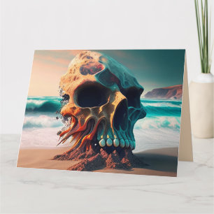 Skull on the beach karte