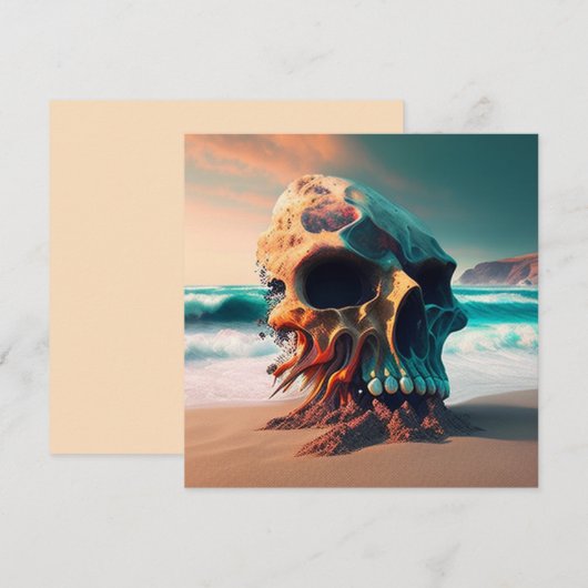 Skull on the beach karte (Vorne/Hinten)