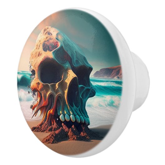 Skull on the Beach Keramikknauf (Rechts)