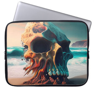 Skull on the beach laptopschutzhülle