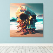 Skull on the beach leinwanddruck (Insitu (Holzboden))