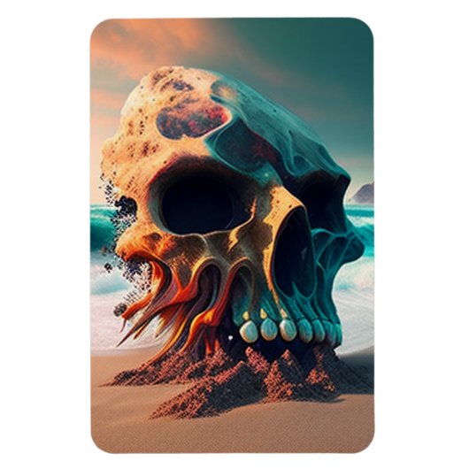 Skull on the Beach Magnet (Vertikal)
